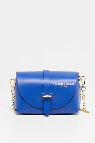 Leren Schoudertas Zephyr   - Blauw