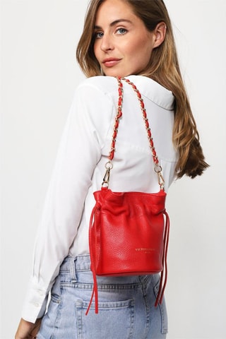 Leren Schoudertas Eonora  - Rood