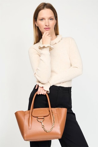 Leren Shopper Soli   - Bruin
