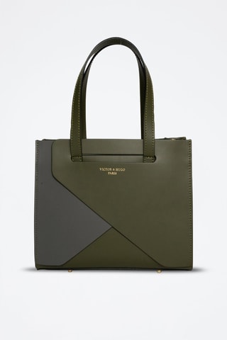 Leren Shopper Louane - Groen en Grijs