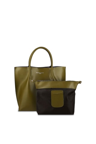 Leren Shopper Lava Flessengroen