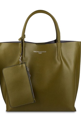Leren Shopper Lava Flessengroen