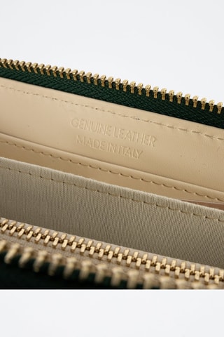 Leren Portefeuille Selma   - Groen en goudkleurig