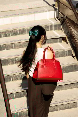 Leren Handtas - Rood