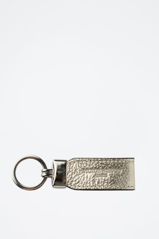Leren Sleutelhanger - goudkleurig