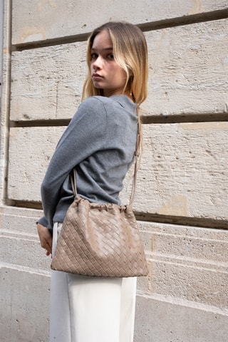 Leren Schoudertas - Rood Taupe
