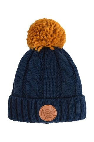 Bonnet à pompon - Bleu marine