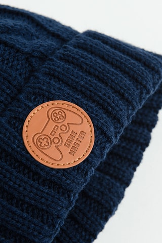 Bonnet à pompon - Bleu marine