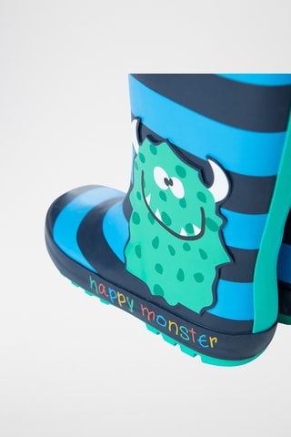 Bottes de pluie Happy Monster - Bleu marine