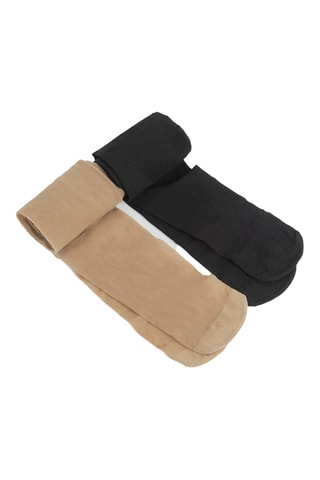 2 collants - Beige et noir
