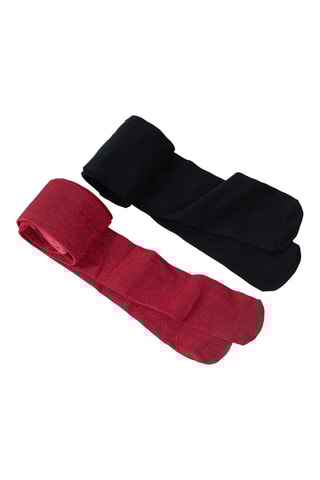 2 collants - Rouge et noir