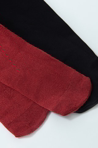 2 collants - Rouge et noir
