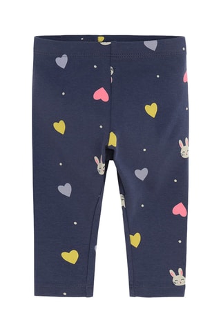3 leggings - Bleu marine, gris et fuchsia