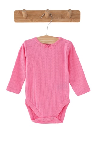 3 bodys en coton biologique - Fuchsia, blanc et rose