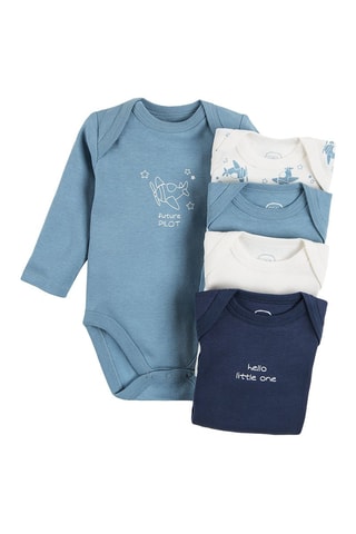 5 bodys - Bleu clair, blanc et bleu marine