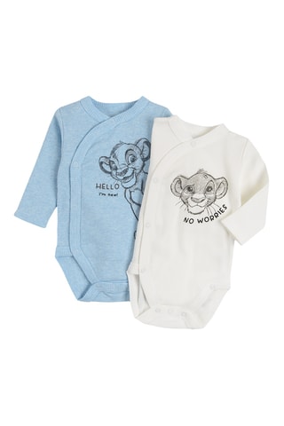 2 bodys Simba Le Roi Lion Disney - Ciel et blanc