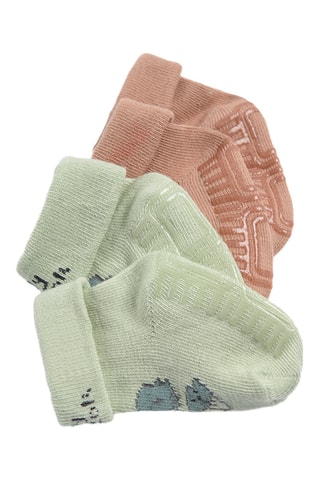 5 paires de chaussettes antidérapantes - Blanc et marron