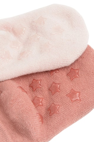 2 paires de chaussettes antidérapantes - Rose clair et corail