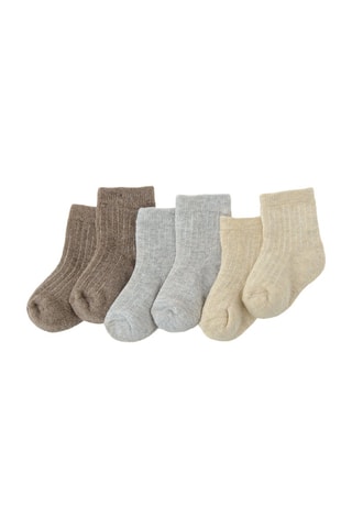 3 paires de chaussettes - Taupe, gris clair chiné et beige chiné