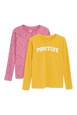 2 t-shirts - Jaune et rose