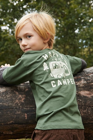 T-shirt trompe-l'oeil - Kaki chiné