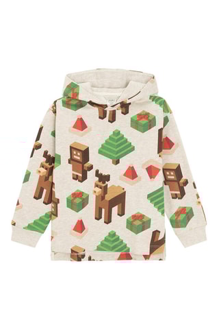 T-shirt à capuche- Beige chiné