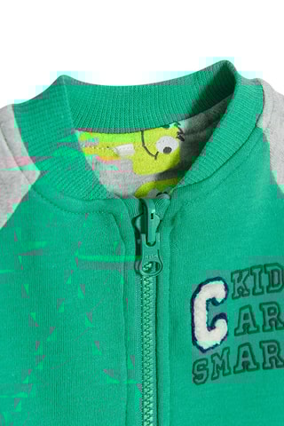 Sweat réversible - Turquoise et gris chiné