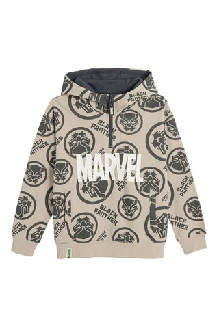 Sweat à capuche Panthère noire - Beige