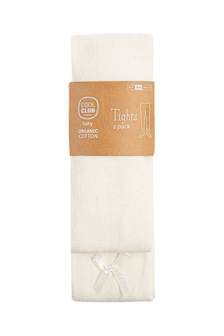 2 collants en coton biologique - Ecru