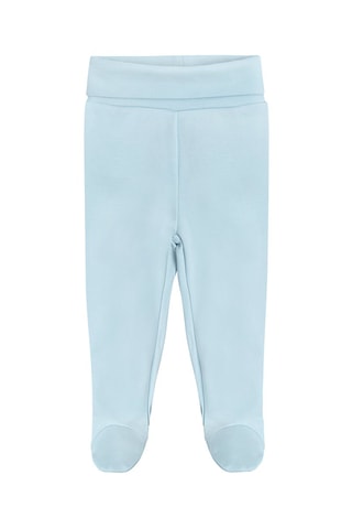 2 pantalons en coton biologique Ciel et blanc