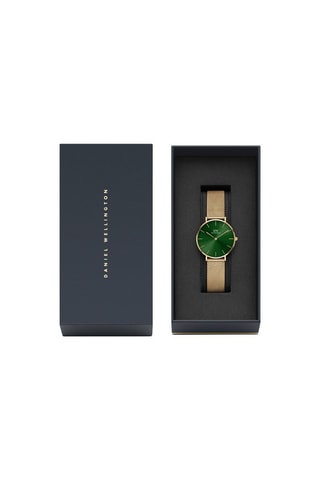 Stalen Quartz Horloge Emerald - 32 mm - Goudkleurig en Groen