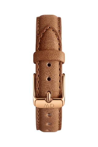 Leren Quartz Horloge Petite 28 Durham - Bruin en Roségoudkleurig