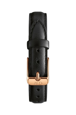 Leren Quartz Horloge Petite 36 Sheffield - Zwart en Roségoudkleurig