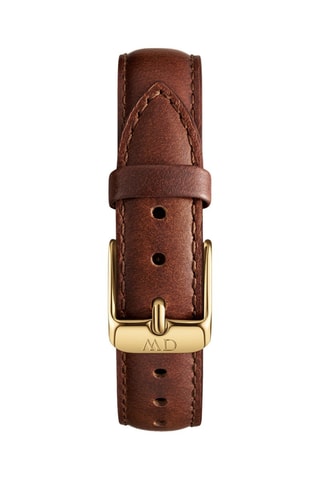 Leren Quartz Horloge Petite 32 St Mawes - Bruin en Goudkleurig