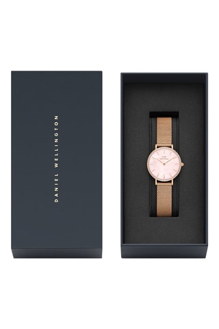 Roestvrijstalen Quartz Horloge met Parelmoer Petite 28 - Roségoudkleurig en Roze