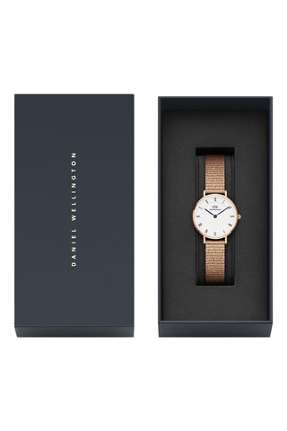 Roestvrijstalen Quartz Horloge Petite Roman - Roségoudkleurig en Wit