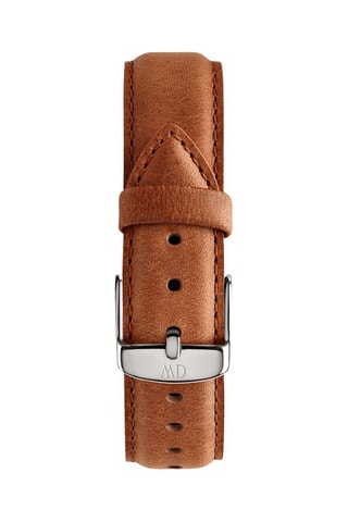 Leren Quartz Horloge Classic 36 Durham - Bruin en Zilverkleurig