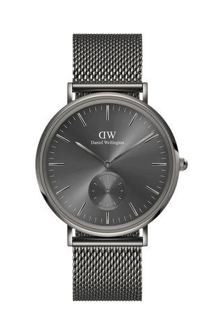 Leren Quartz Horloge Classic Multi-Eye 40 Antraciet-Grijs  - Grijs