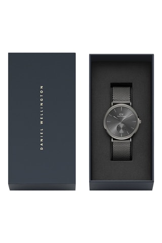 Leren Quartz Horloge Classic Multi-Eye 40 Antraciet-Grijs  - Grijs