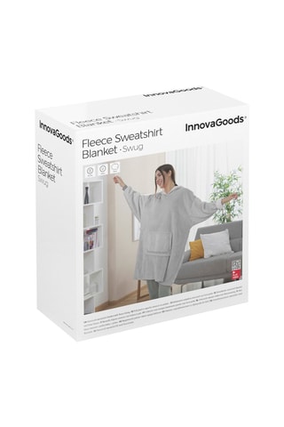 Sweat plaid à capuche oversize en polaire