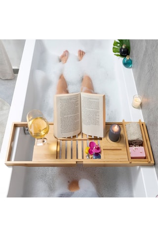 Plateau de bain extensible en bambou