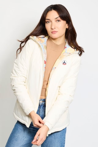 Veste réversible à capuche Kara Bohemian - Blanc et bleu clair