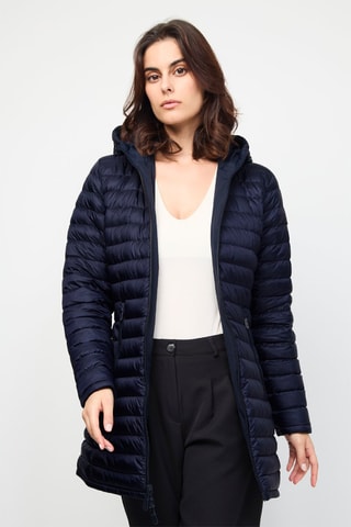 Lange Gewatteerde Jas Moscou - Marineblauw