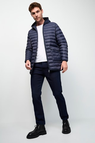 Gewatteerde Jas met Capuchon Luc - Marineblauw