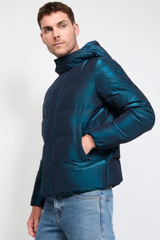 Gewatteerde Jas met Capuchon Happy - Pauwblauw