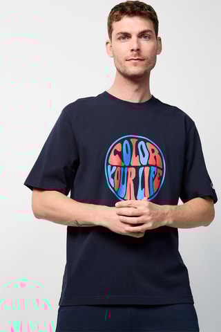 T-shirt Leo Funday - Bleu marine et bleu cobalt