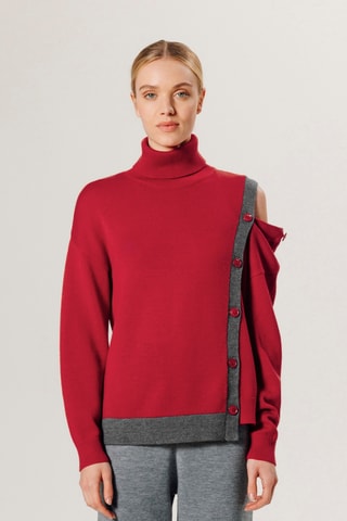 Camisola em lã merino - Vermelho