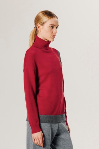 Camisola em lã merino - Vermelho