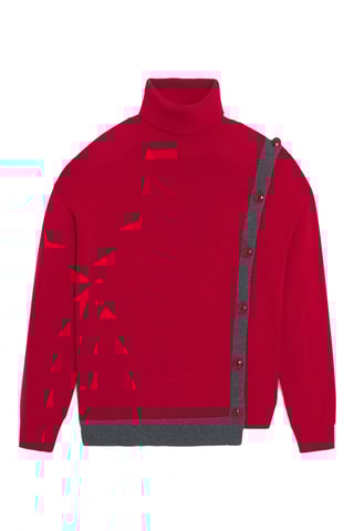 Camisola em lã merino - Vermelho