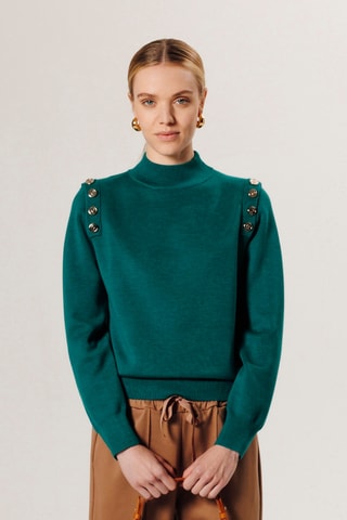 Camisola em lã merino - Verde